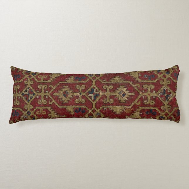 Rustic Antique Oriental Persian Red Mönster Kroppskudde (Framsidan)