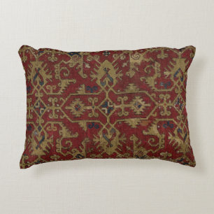 Rustic Antique Oriental Persian Red Mönster Prydnadskudde
