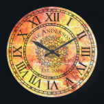 Rustic Antique Shabby chic Vintage Roman Numeral Stor Klocka<br><div class="desc">Den här vackra, unika, enastående personligen har en antik bakgrund i faux-rust-vintagen med din egen personlig namn i ett fet typsnitt med ditt eget år. Klockan ansikte har djärva romerska siffror med ett centrum av ett unikt mandala mönster. Anpassa klockan genom att lägga till din personliga information. Gör ett underbart...</div>