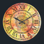 Rustic Antique Shabby chic Vintage Roman Numeral Stor Klocka<br><div class="desc">Den här vackra, unika, enastående personligen har en antik bakgrund i faux-rust-vintagen med din egen personlig namn i ett fet typsnitt med ditt eget år. Klockan ansikte har djärva romerska siffror med ett centrum av ett unikt mandala mönster. Anpassa klockan genom att lägga till din personliga information. Gör ett underbart...</div>