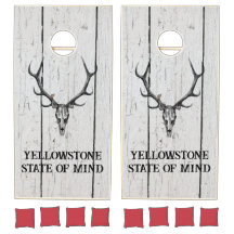 Rustic antler Cornhole Set-Yellowstone