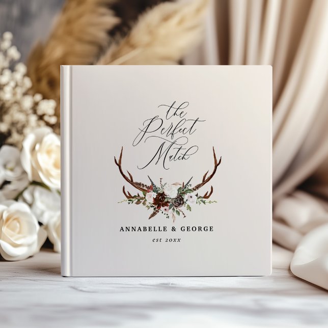 Rustic Antler Floral Wedding Boho Woodland Guest B Gästböcker (Skapare uppladdad)