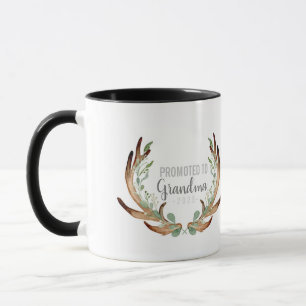 Rustic Antler & Greenery befordrad till mormor Mugg