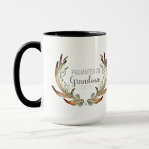 Rustic Antler & Greenery befordrad till mormor Mugg