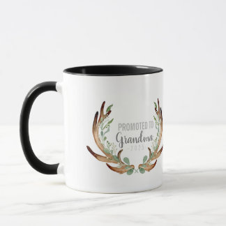 Rustic Antler & Greenery Promoto Grandma Mugg
