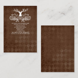 Rustic Antler Hjort Winter Woodland Bröllop Tilläggskort