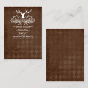 Rustic Antler Hjort Winter Woodland Bröllop Tilläggskort