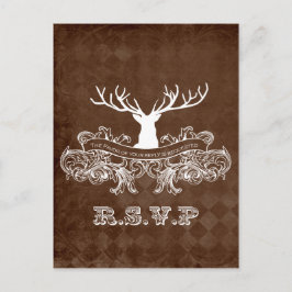 Rustic Antler, Hjort Winter Woodland osa Inbjudan Vykort
