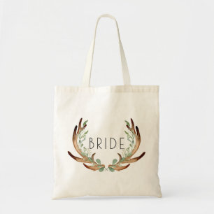 Rustic Antler och Greenery Watercolor Brutto Tygkasse