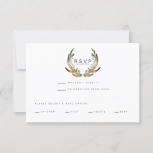 Rustic Antler Watercolor OSA BRÖLLOP Spara Datumet