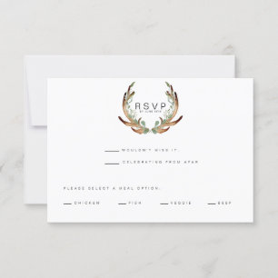 Rustic Antler Watercolor OSA BRÖLLOP Spara Datumet