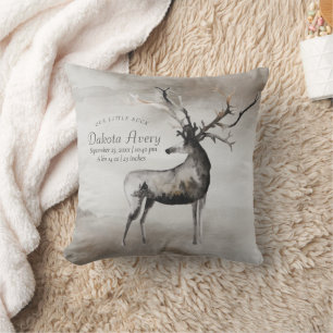 Rustic Antlers   Etheral Woodland Boy Baby Stats Kudde