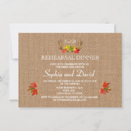 Rustic Antlers Fall Boho Bröllop REHEARSAL DINNER Inbjudningar