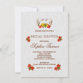 Rustic Antlers Fall Boho Inbjudningskort för möhip