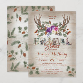 Rustic Antlers & Gräs Grenar Möhippa Inbjudningar