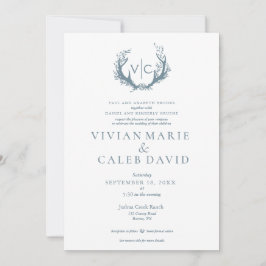 Rustic Antlers med Blommigt andedräkt | BRÖLLOP Inbjudningar