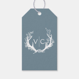 Rustic Antlers med Blommigt andedräkt | Bröllopsfö Presentetikett