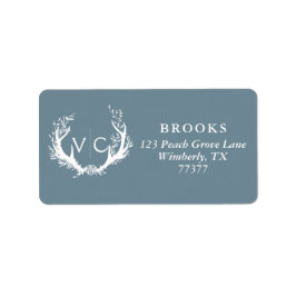 Rustic Antlers med Blommigt andedräkt | RETURADRES Adressetikett