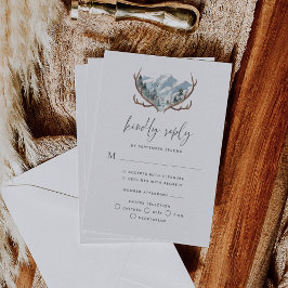 Rustic Antlers Mountain Bröllop OSA Kort