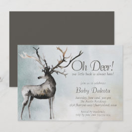 Rustic Antlers | Oh Hjort Little Buck Baby Shower Inbjudningar