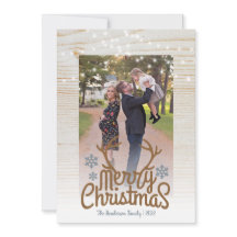 Rustic Antlers Photo String Light God jul