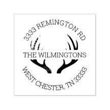 Rustic Antlers Round Returadress