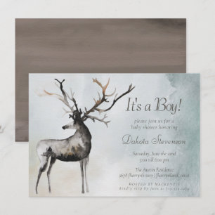 Rustic Antlers Skott från Etheral Woodland Pojke Inbjudningar