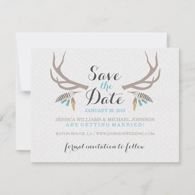 Rustic Antlers Spara datumet (Framsida)