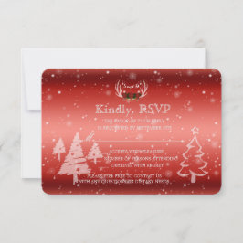 Rustic Antlers Winter Wedding-inbjudan till OSA