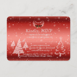 Rustic Antlers Winter Wedding-inbjudan till OSA Kort