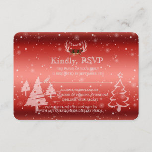 Rustic Antlers Winter Wedding-inbjudan till OSA Kort