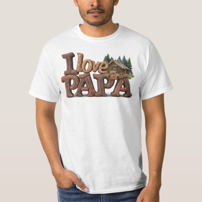 *~* Rustic AP86 I KÄRLEK PAPPA Fars dag T Shirt (Framsida)