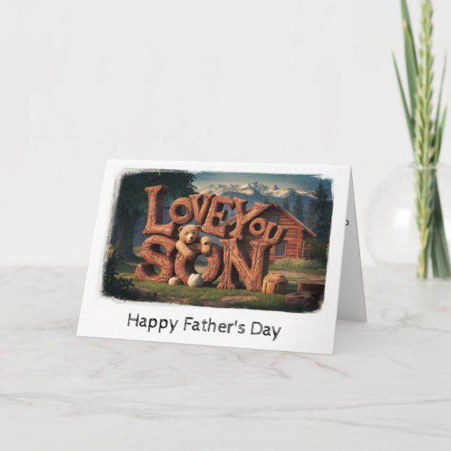 *~* Rustic AP86 Photo 3-D Son - Fars dag Card Tack Kort (Framsida)