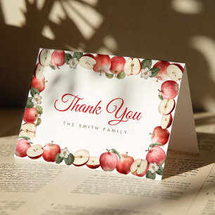 Rustic Apple Baby Shower - tack för dina kort