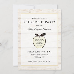 Rustic Apple Lärare Pension Party Inbjudningar