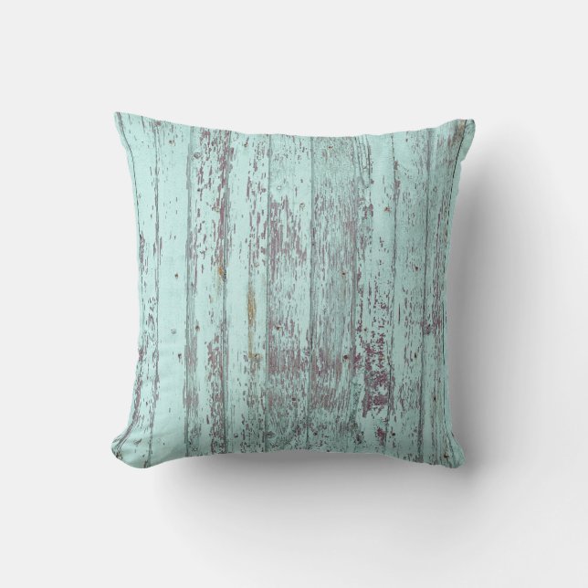 Rustic Aqua Barn Wood Kudde (Framsida)