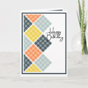 Rustic Arabesque Birthday Dusky och Ljusa färger Kort