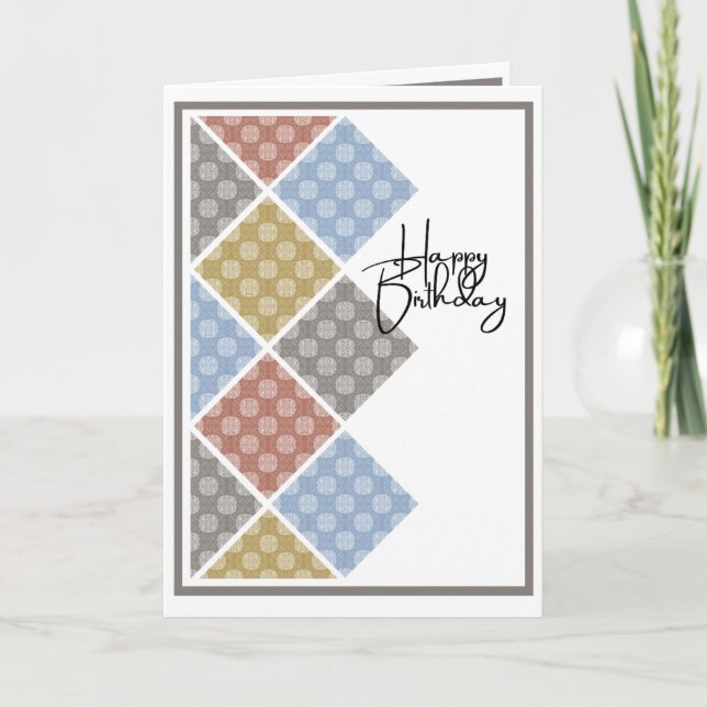 Rustic Arabesque Birthday Dusky Tones Kort (Framsida)