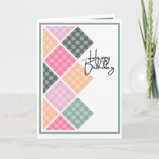 Rustic Arabesque Birthday i Pastels Kort (Framsida)