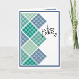 Rustic Arabesque Birthday Subtle Blues Kort