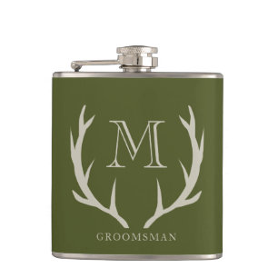 Rustic Army Grönt Antler Anpassningsbar Marskalkar Fickplunta