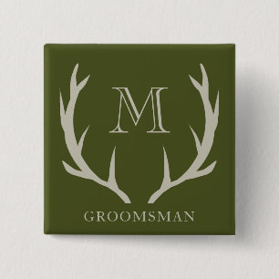 Rustic Army Grönt Antler Anpassningsbar Marskalkar Knapp