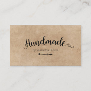 Rustic Arrow Calligraphy Handmade Kraft Papper Visitkort