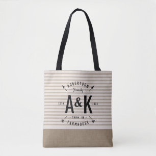Rustic Arrow Familj Monogram Väska