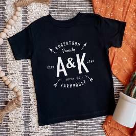 Rustic Arrow Family Monogram Farmhouse T Shirt