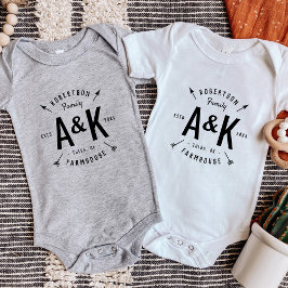Rustic Arrow Family Monogram Farmhouse T Shirt