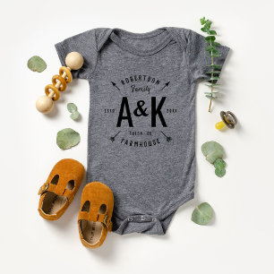 Rustic Arrow Family Monogram Farmhouse T Shirt