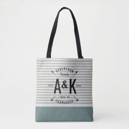 Rustic Arrow Family Monogram Tote Bag Tygkasse