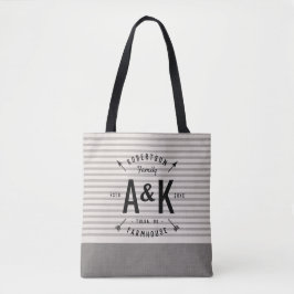 Rustic Arrow Family Monogram Tote Bag Tygkasse