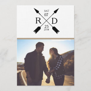 Rustic Arrow Spara datum Foto Bröllop Datumet